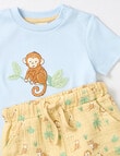 Little Bundle Lions Roar Tee & Short Set, 2-Piece, Blue & Yellow product photo View 02 S