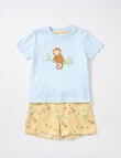 Little Bundle Lions Roar Tee & Short Set, 2-Piece, Blue & Yellow product photo View 03 S