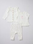 Little Bundle Flower Party Clothing Set, 3-Piece, White product photo
