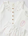 Little Bundle Flower Party Clothing Set, 3-Piece, White product photo View 02 S