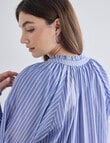 Whistle Ruffle Raglan Shirt, Stripe Blue & White product photo View 06 S
