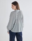 Whistle Ruffle Raglan Shirt, Stripe Seafoam & White product photo View 02 S