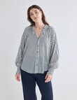 Whistle Ruffle Raglan Shirt, Stripe Seafoam & White product photo View 04 S