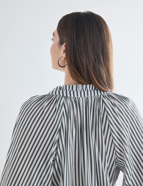 Whistle Ruffle Raglan Shirt, Stripe Seafoam & White product photo View 06 L