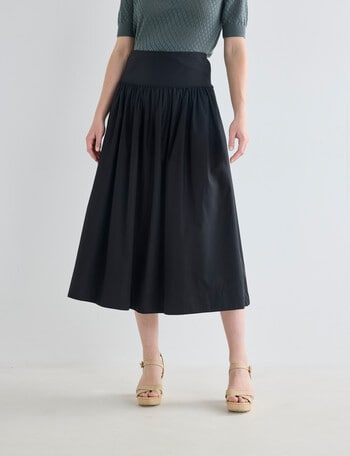 Whistle Basque Waist Skirt, Black product photo