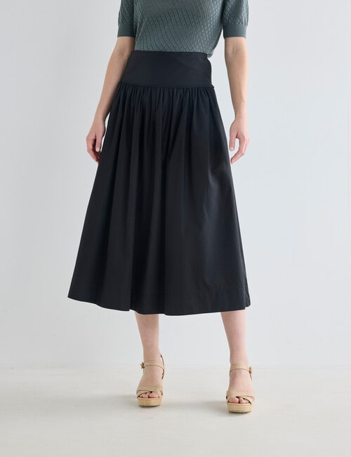Whistle Basque Waist Skirt, Black product photo