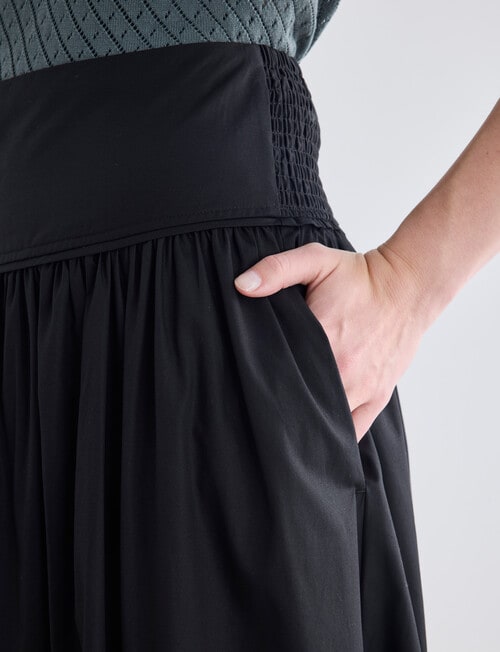 Whistle Basque Waist Skirt, Black product photo View 04 L