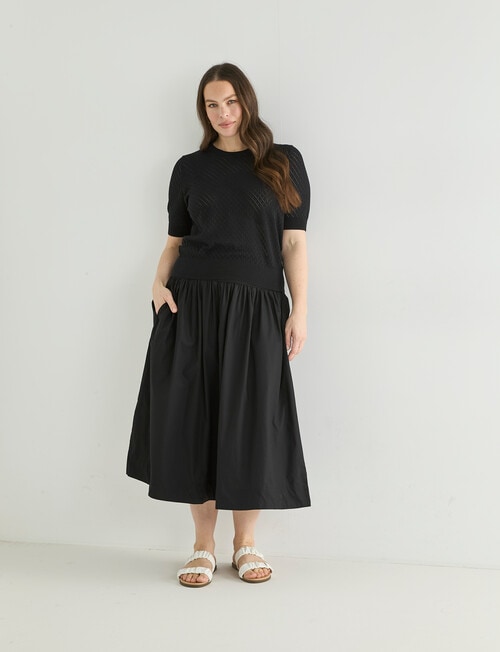 Whistle Basque Waist Skirt, Black product photo View 12 L
