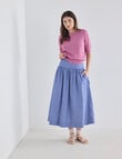 Whistle Basque Waist Skirt Stripe, Blue Stripe product photo View 03 S