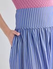 Whistle Basque Waist Skirt Stripe, Blue Stripe product photo View 04 S