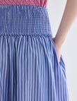 Whistle Basque Waist Skirt Stripe, Blue Stripe product photo View 05 S