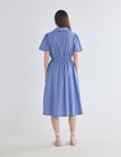 Whistle Short Sleeve Shirt Dress, Stripe Blue & White product photo View 02 S