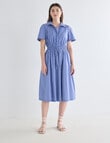 Whistle Short Sleeve Shirt Dress, Stripe Blue & White product photo View 03 S