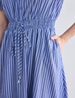 Whistle Short Sleeve Shirt Dress, Stripe Blue & White product photo View 05 S