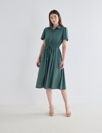 Whistle Short Sleeve Shirt Dress, Seafoam product photo