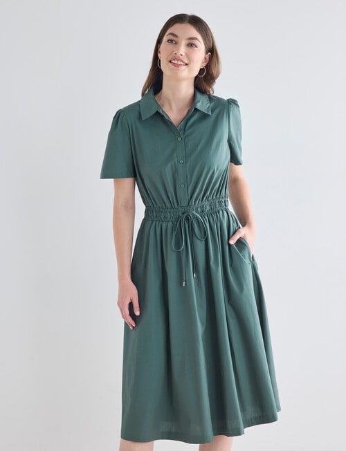Whistle Short Sleeve Shirt Dress, Seafoam product photo View 03 L