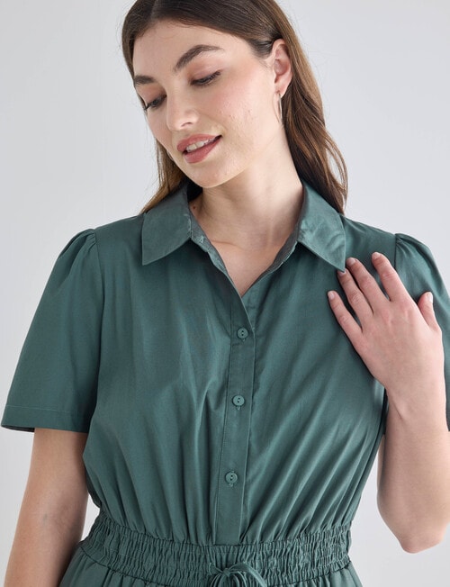 Whistle Short Sleeve Shirt Dress, Seafoam product photo View 04 L