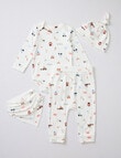 Little Bundle Farm Yard Bodysuit Set, 4-Piece, White product photo