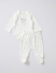Little Bundle Farm Yard Bodysuit Set, 2-Piece, White product photo