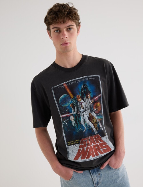 Licensed Poster Acid Wash Tee, Black product photo View 06 L