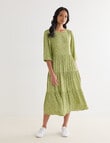 Whistle Three-Quarter Sleeve Tiered Dress, Sweet Pea product photo