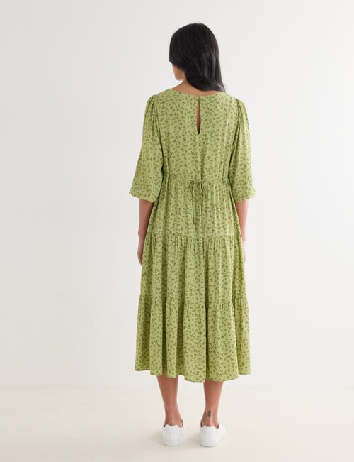 Whistle Three-Quarter Sleeve Tiered Dress, Sweet Pea product photo View 02 L