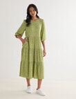 Whistle Three-Quarter Sleeve Tiered Dress, Sweet Pea product photo View 03 S