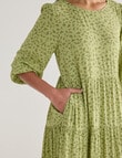 Whistle Three-Quarter Sleeve Tiered Dress, Sweet Pea product photo View 04 S