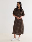 Whistle Polka Dot Empire Dress, Chocolate product photo