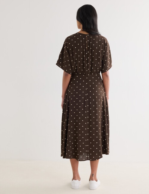 Whistle Polka Dot Empire Dress, Chocolate product photo View 02 L