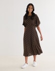 Whistle Polka Dot Empire Dress, Chocolate product photo View 03 S