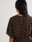 Whistle Polka Dot Empire Dress, Chocolate product photo View 05 S