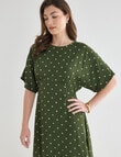 Whistle Polka Dot Empire Dress, Olive product photo View 04 S