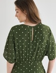 Whistle Polka Dot Empire Dress, Olive product photo View 05 S