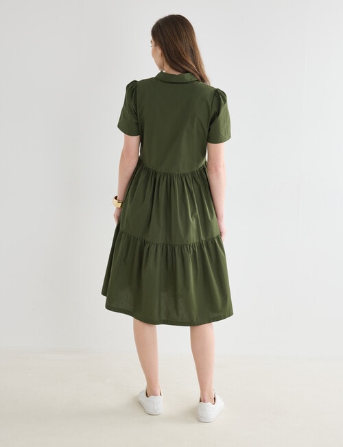 Whistle Collared Shirt Dress, Olive product photo View 02 L