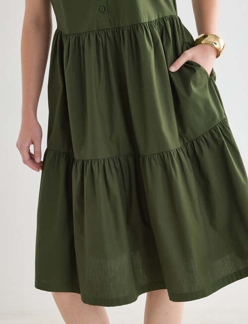 Whistle Collared Shirt Dress, Olive product photo View 05 L