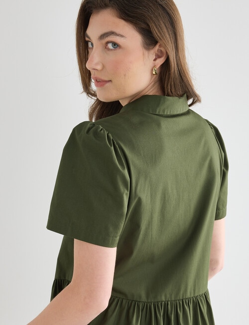 Whistle Collared Shirt Dress, Olive product photo View 06 L