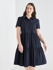 Whistle Collared Shirt Dress, Navy product photo View 12 S