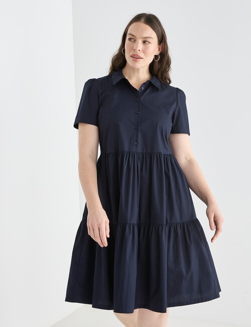 Whistle Collared Shirt Dress, Navy product photo View 12 L