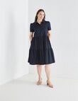 Whistle Collared Shirt Dress, Navy product photo View 13 S