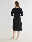 Whistle Short Sleeve Wrap Dress, Black product photo View 02 S