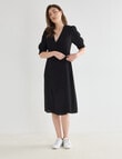 Whistle Short Sleeve Wrap Dress, Black product photo View 03 S