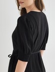 Whistle Short Sleeve Wrap Dress, Black product photo View 05 S