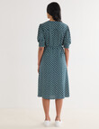 Whistle Short Sleeve Wrap Dress, Teal Floral product photo View 02 S
