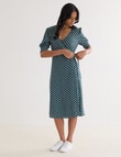 Whistle Short Sleeve Wrap Dress, Teal Floral product photo View 05 S