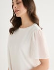Oliver Black Short Sleeve Double Layer Knit & Woven, Ivory product photo View 04 S