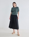 Whistle Cotton Pointelle Crew Knit Top, Kale product photo View 03 S