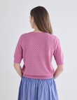 Whistle Cotton Pointelle Crew Knit Top, Orchid product photo View 02 S