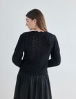 Whistle Crochet Knit Cardigan Black product photo View 02 S