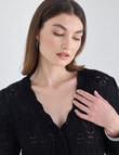 Whistle Crochet Knit Cardigan Black product photo View 04 S
